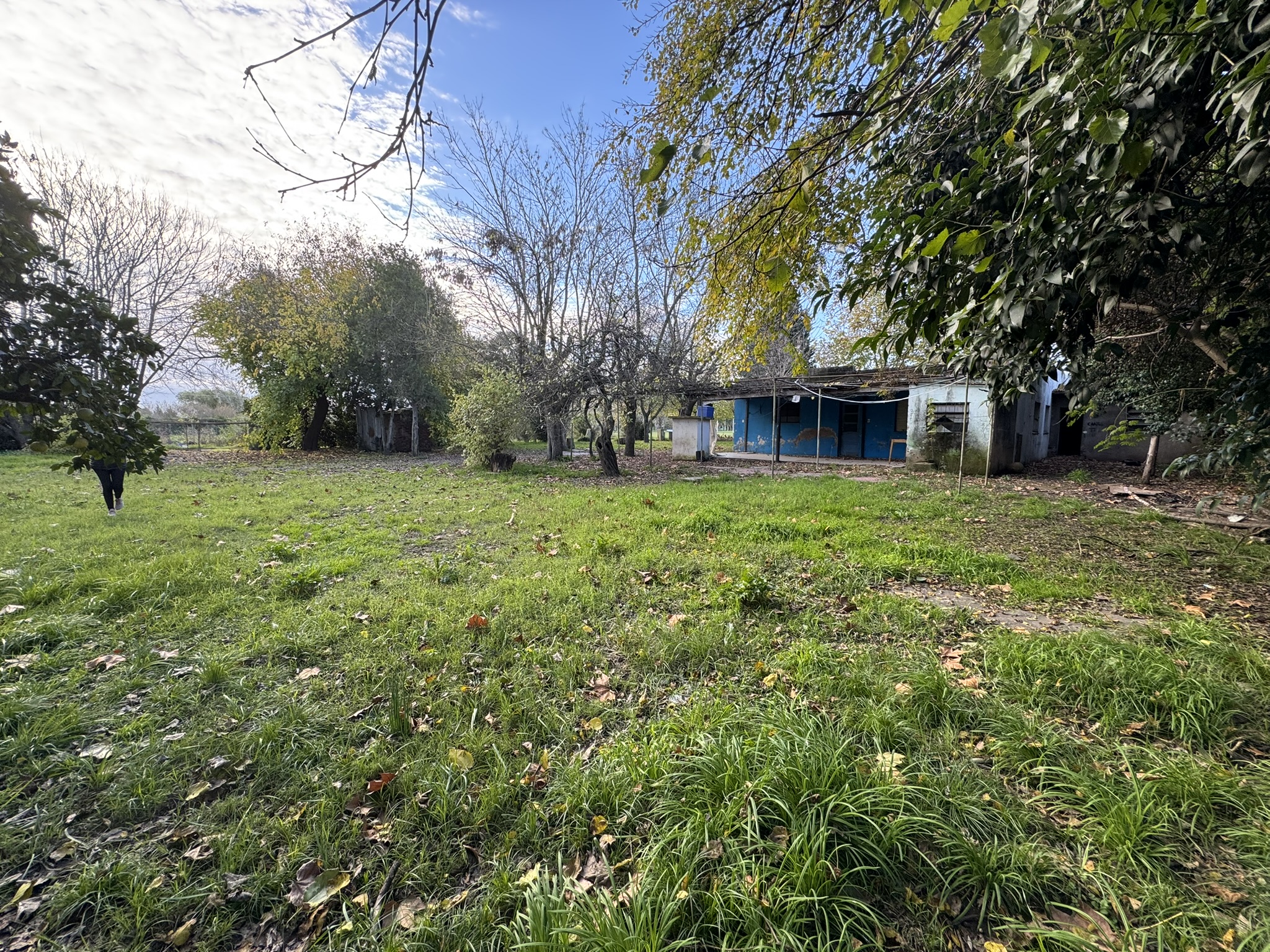 Terreno en esquina con casa a refaccionar frente al polideportivo